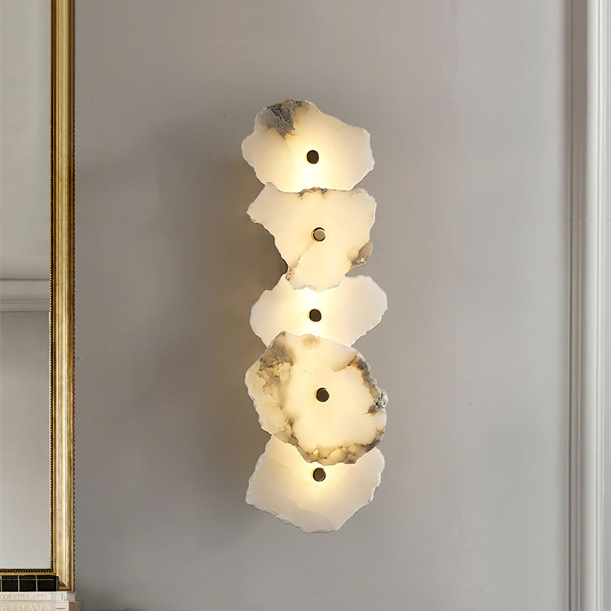 Alaeila Blumen-Cluster Alabaster-Wandleuchte