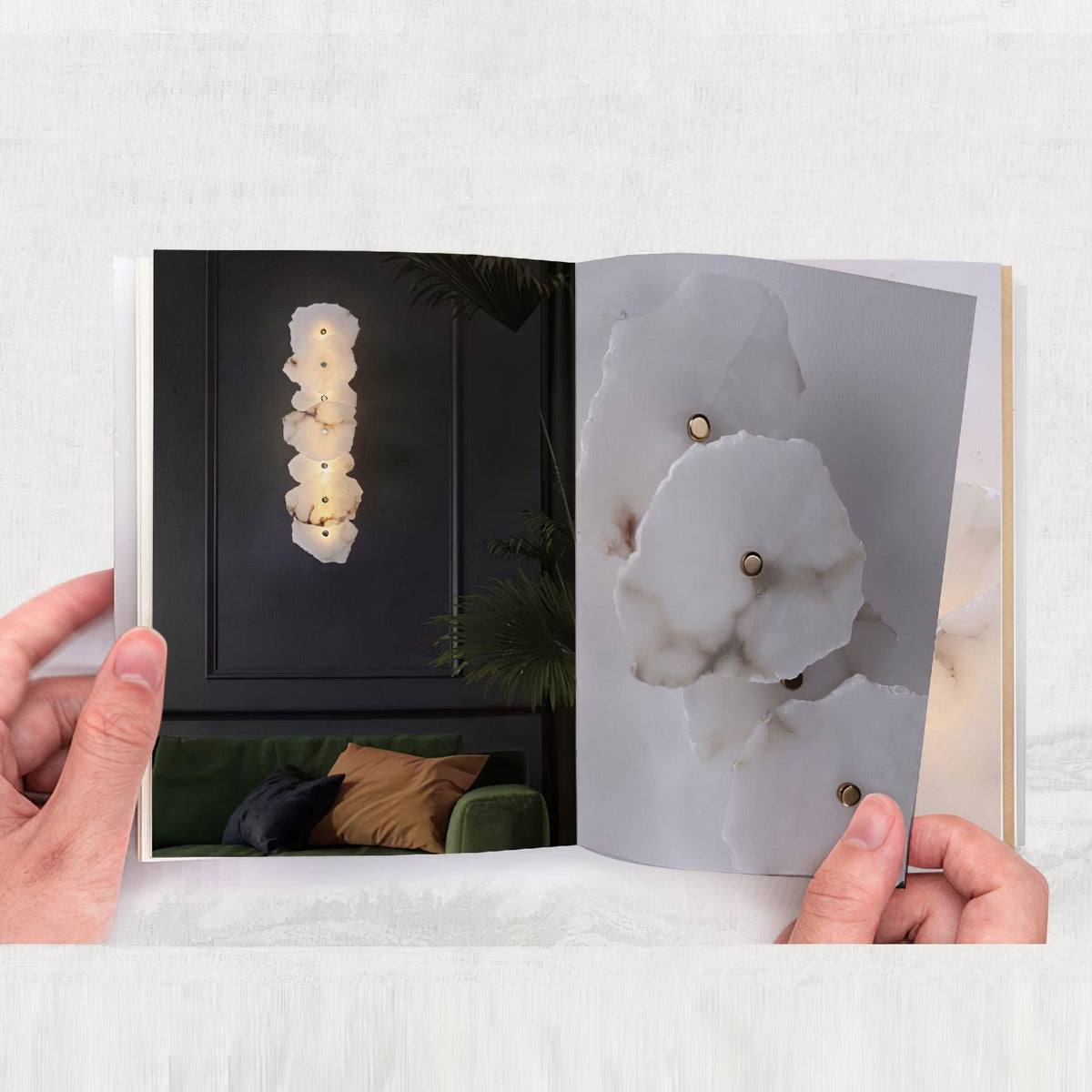 Alaeila Blumen-Cluster Alabaster-Wandleuchte