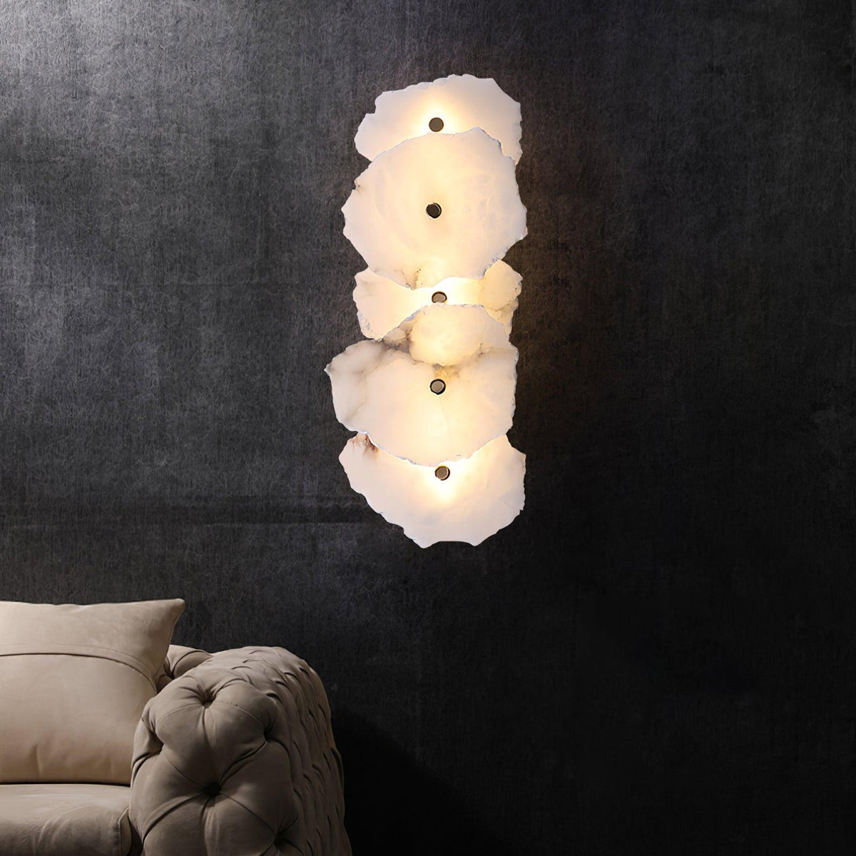 Alaeila Blumen-Cluster Alabaster-Wandleuchte