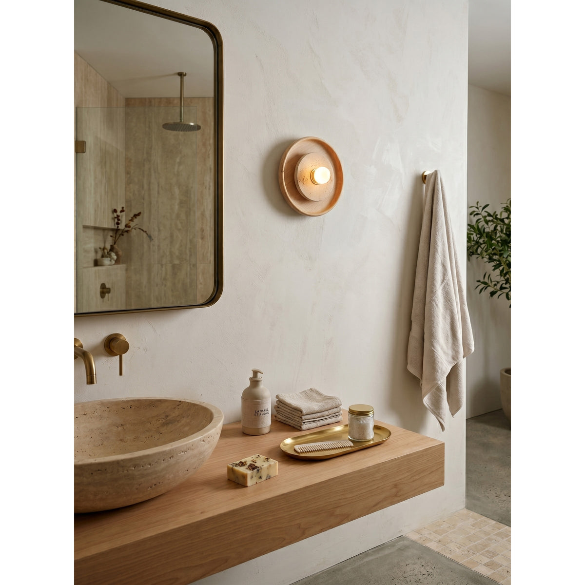 Lumenhart Travertine-Wandleuchte