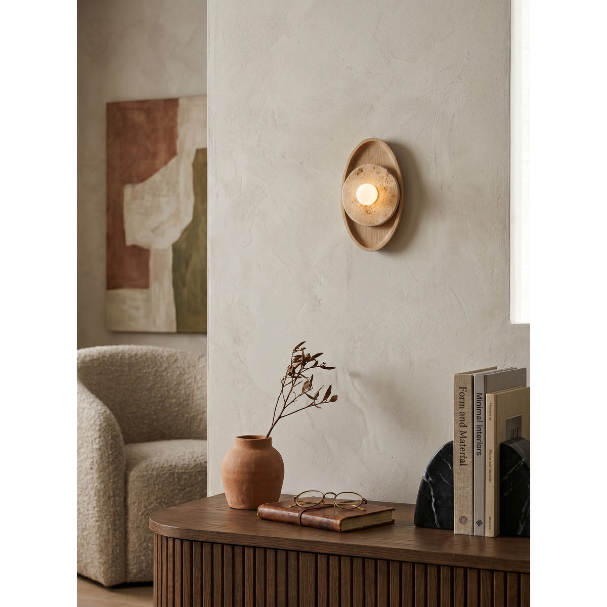 Lumenhart Travertine-Wandleuchte