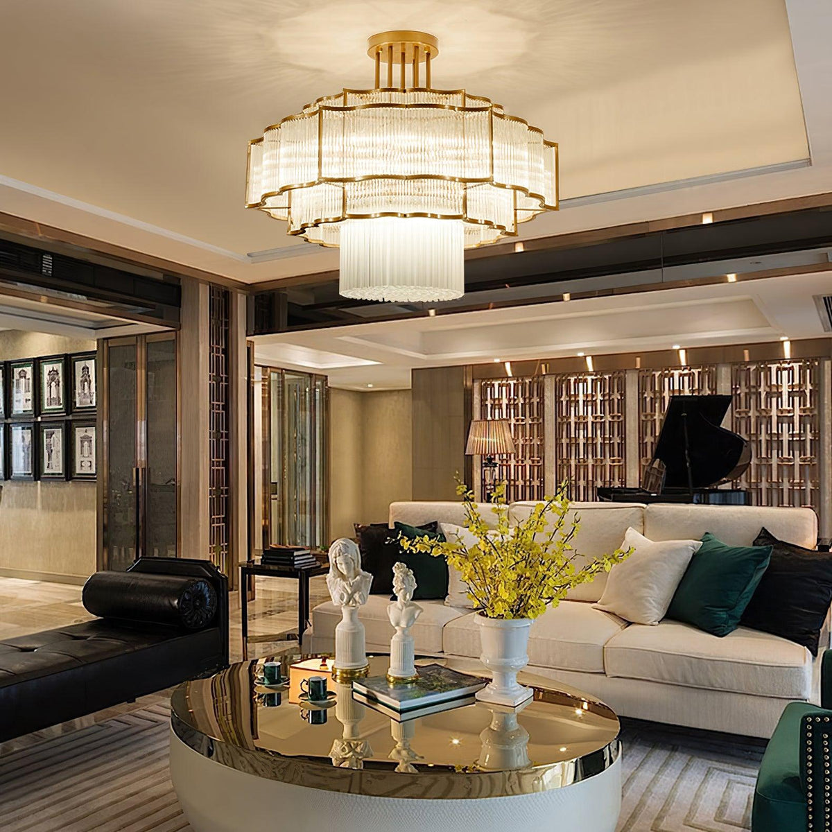 Eirelaine Kronleuchter Gold Schwarz Glas