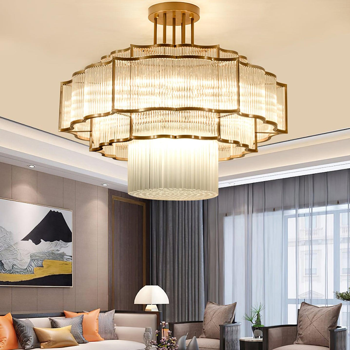 Eirelaine Kronleuchter Gold Schwarz Glas