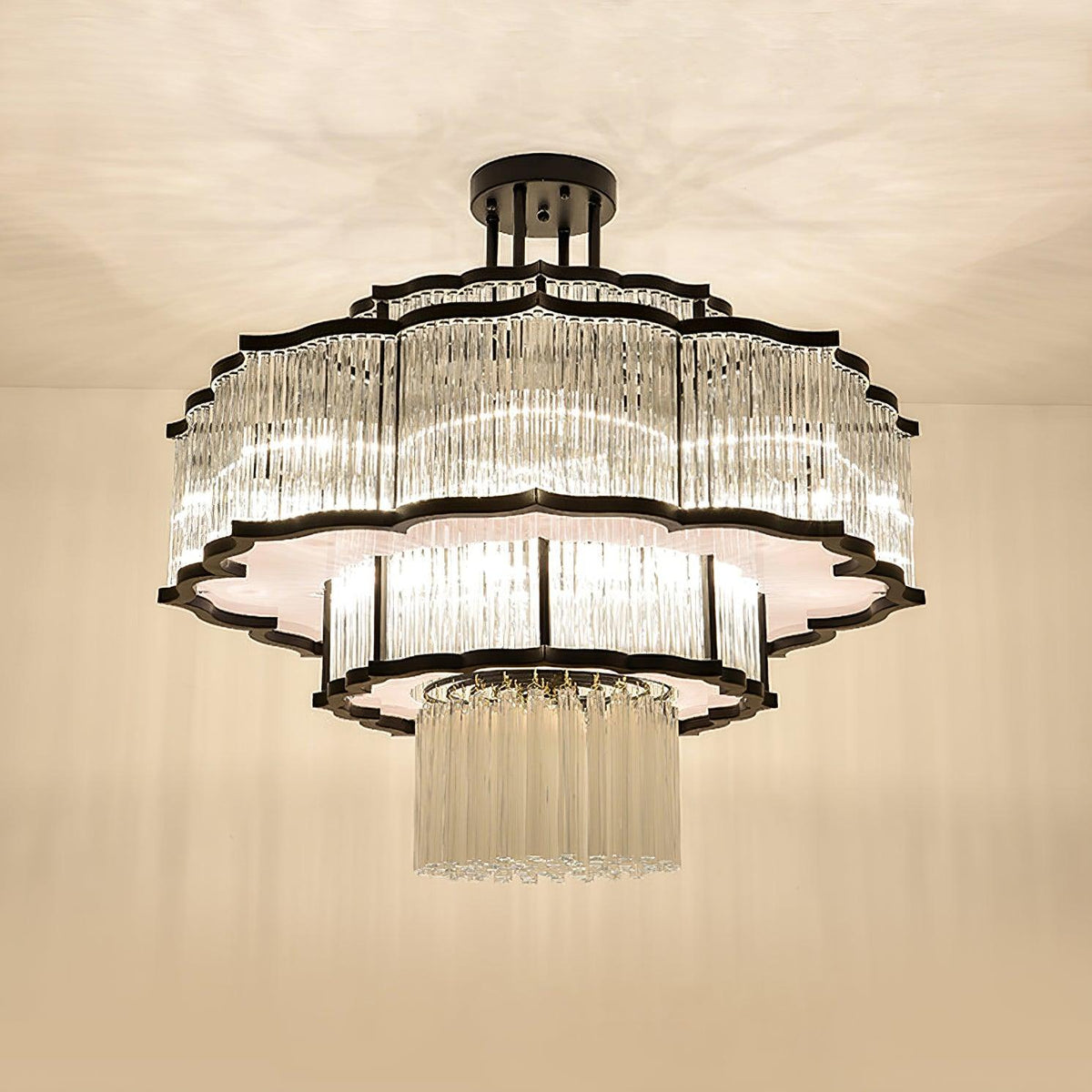 Eirelaine Kronleuchter Gold Schwarz Glas
