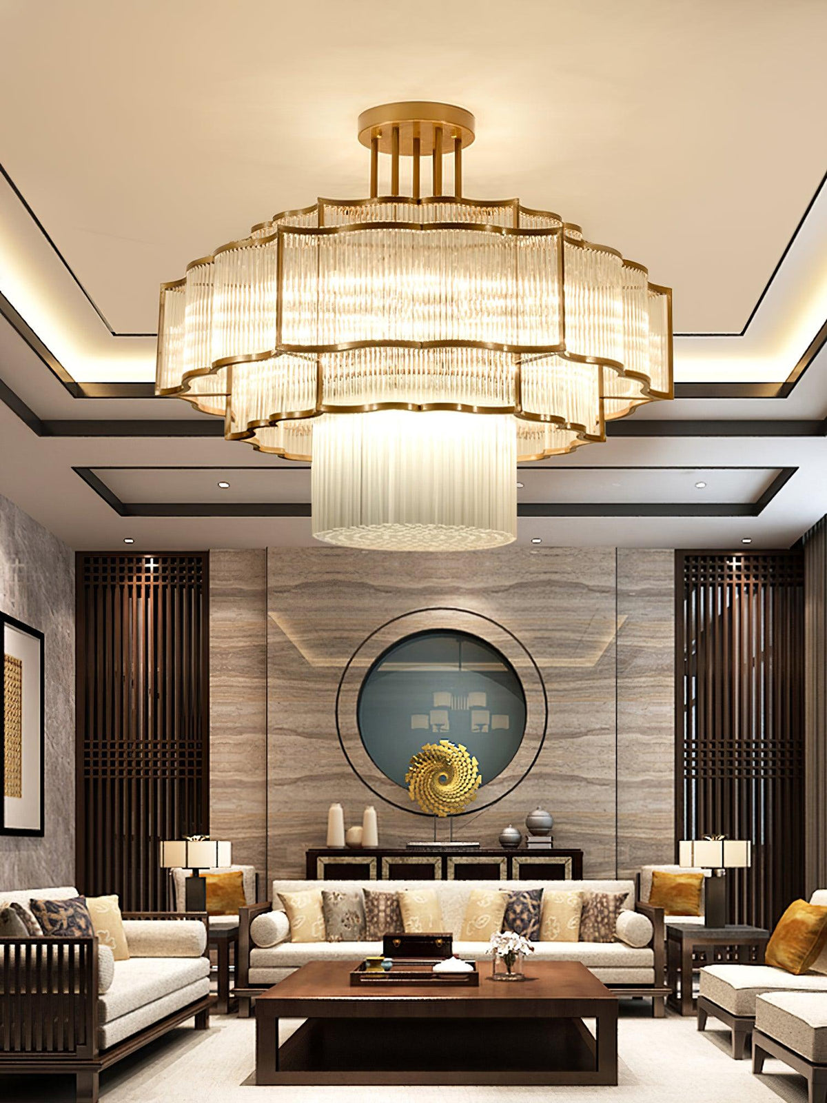 Eirelaine Kronleuchter Gold Schwarz Glas
