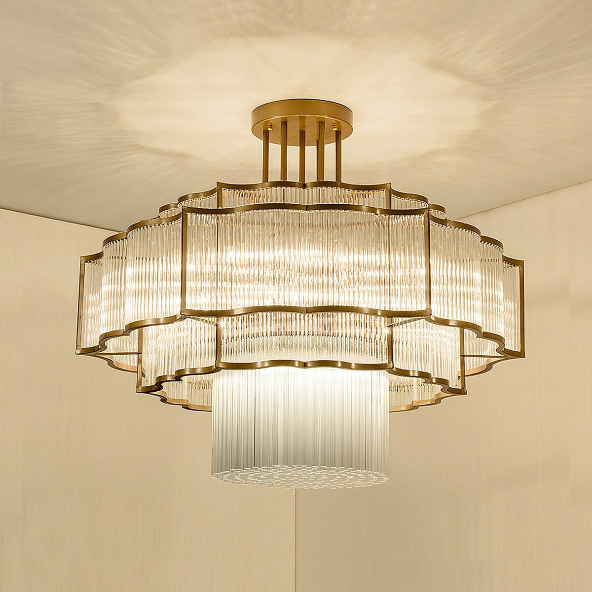 Eirelaine Kronleuchter Gold Schwarz Glas