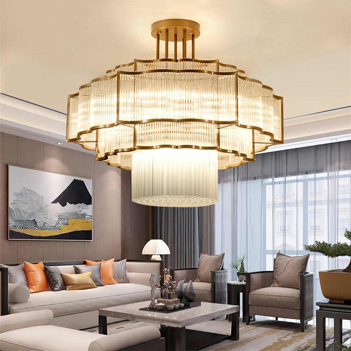 Eirelaine Kronleuchter Gold Schwarz Glas