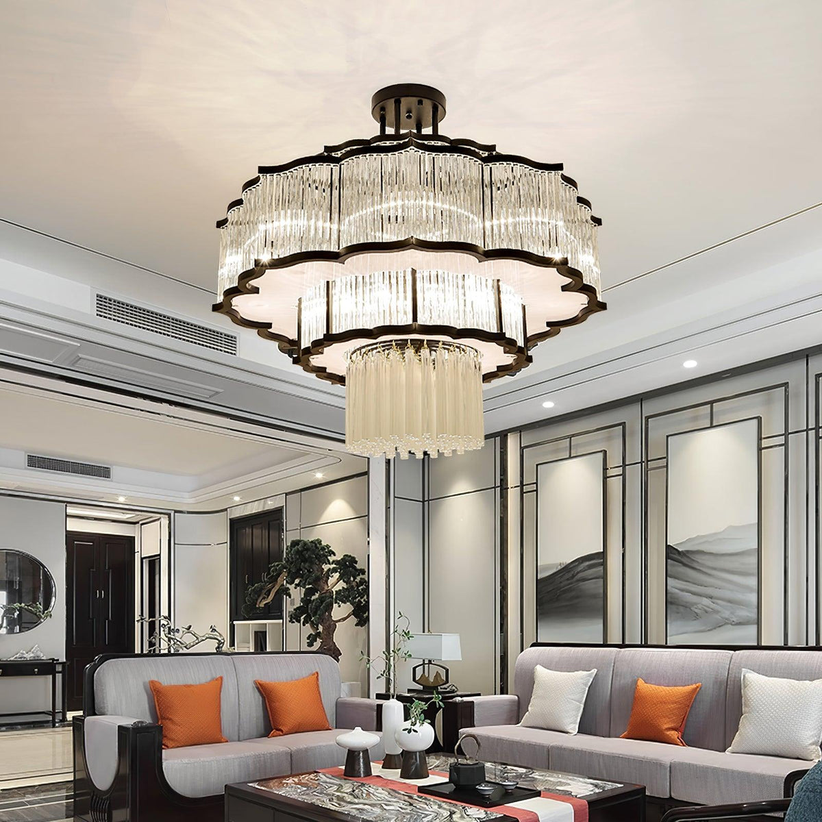 Eirelaine Kronleuchter Gold Schwarz Glas