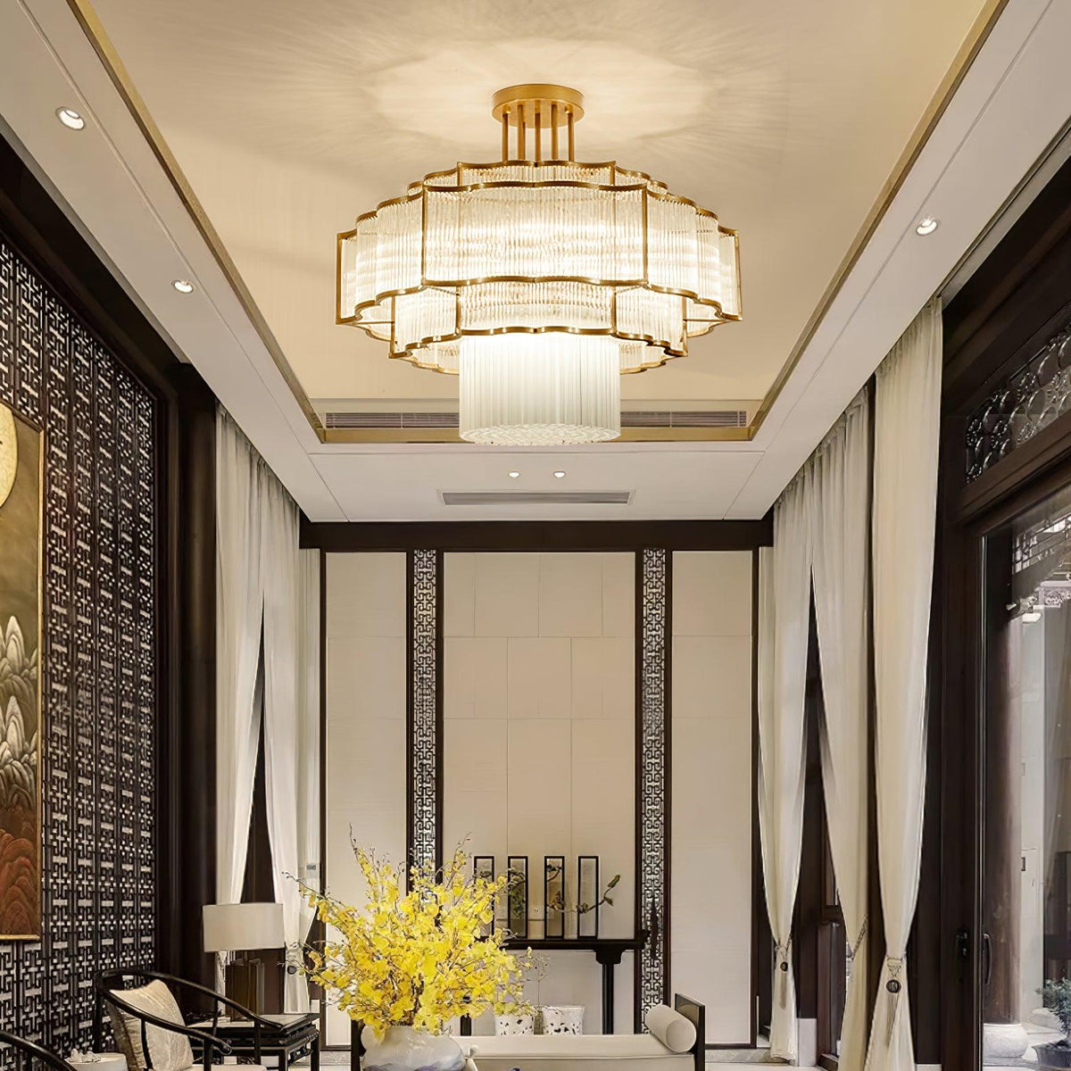Eirelaine Kronleuchter Gold Schwarz Glas
