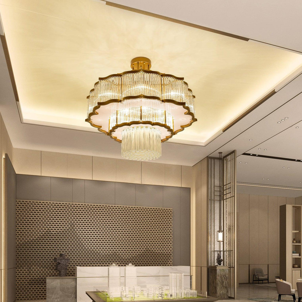 Eirelaine Kronleuchter Gold Schwarz Glas