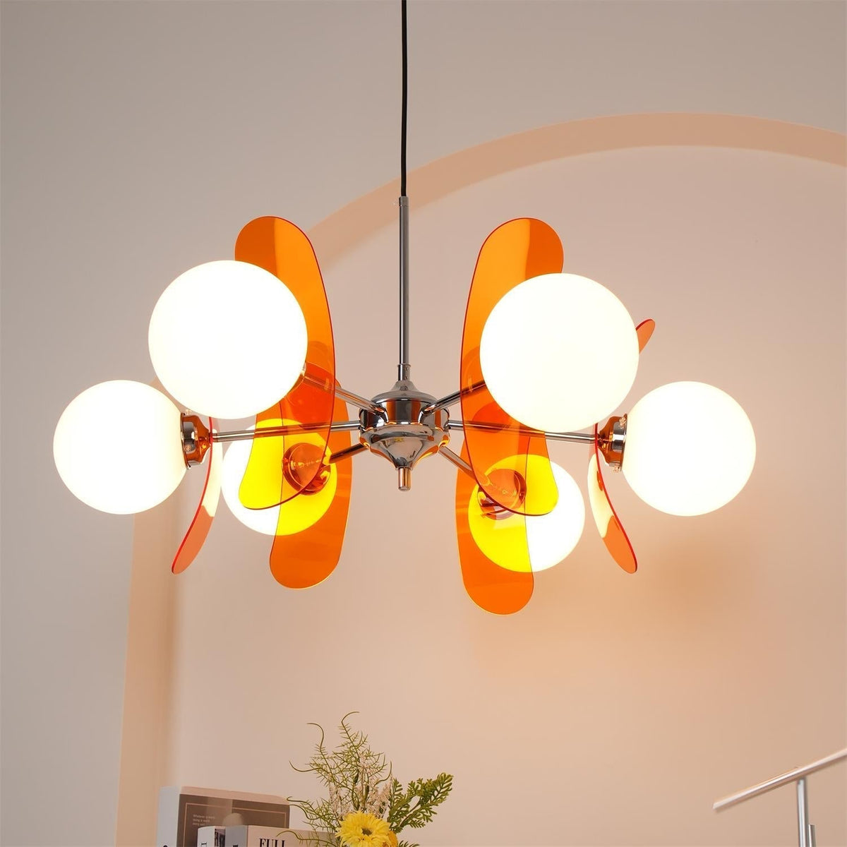 Ulano Kronleuchter in Braun und Orange