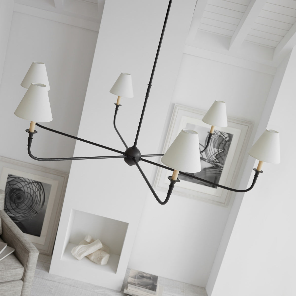 Arthaila Vintage Industrial Grande Stoff-Kronleuchter
