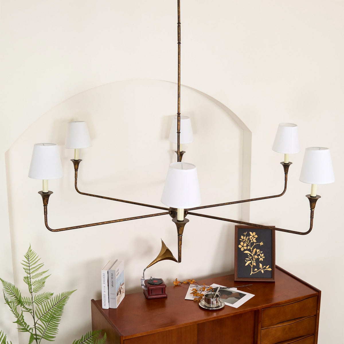 Arthaila Vintage Industrial Grande Stoff-Kronleuchter
