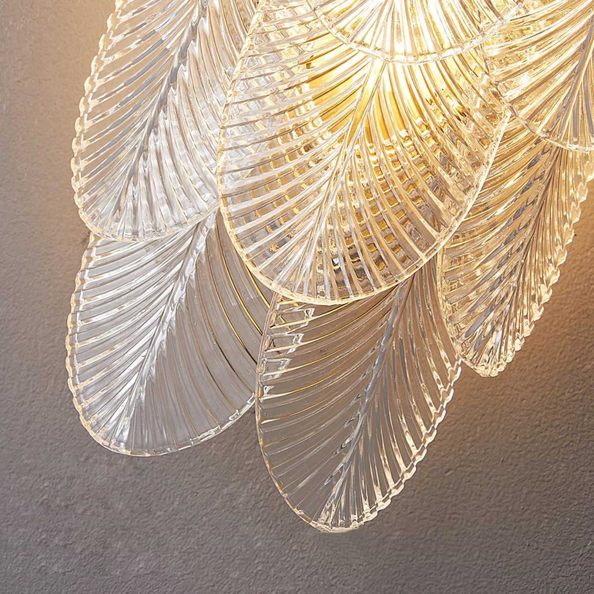 Eveno Metall-Glas-Wandleuchte im Blattstil