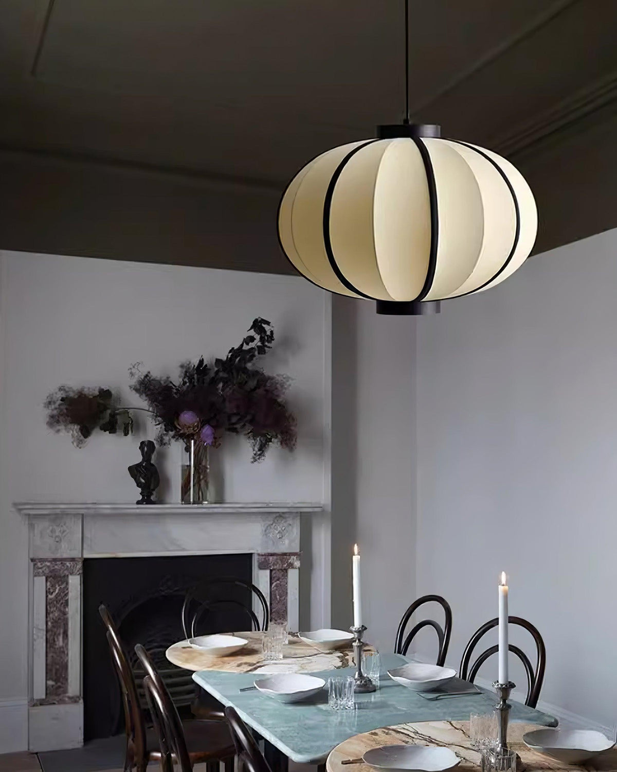 Lumara Pendelleuchte Stoff Laterne Rahmen Vintage