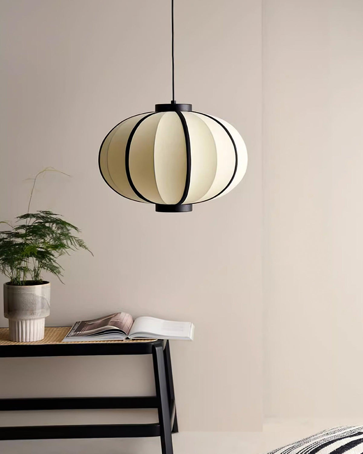 Lumara Pendelleuchte Stoff Laterne Rahmen Vintage