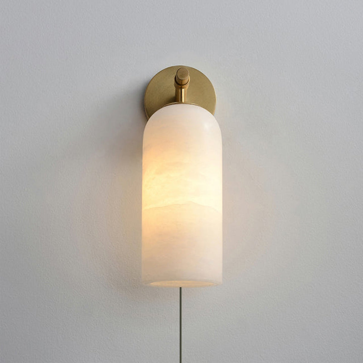 Pillar Alabaster Wandleuchte mit Stecker