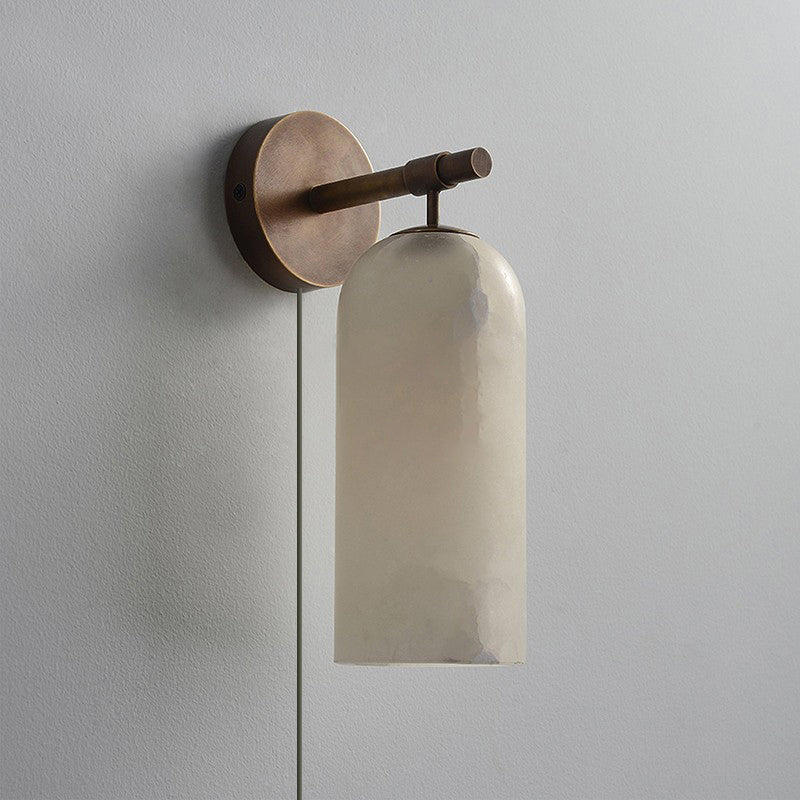 Pillar Alabaster Wandleuchte mit Stecker