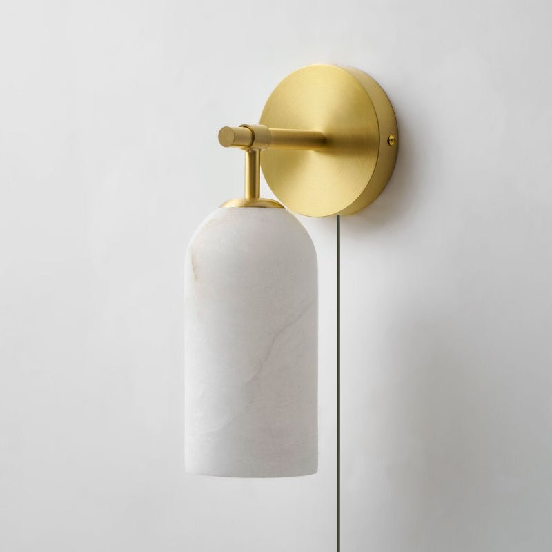 Pillar Alabaster Wandleuchte mit Stecker
