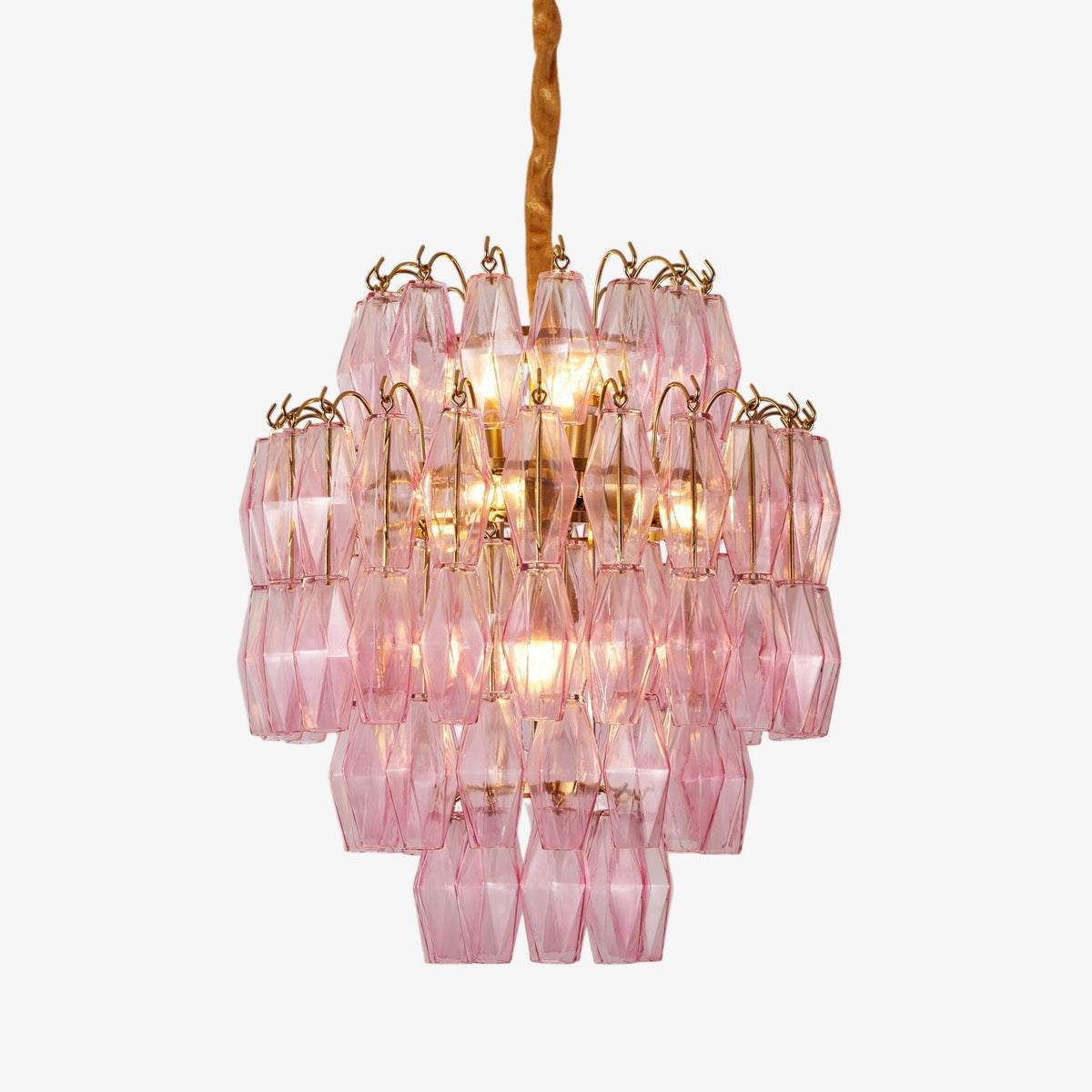 Celenine Kronleuchter Kronleuchte aus rosa Muranglas in Schichten mit Glamour-Effekt