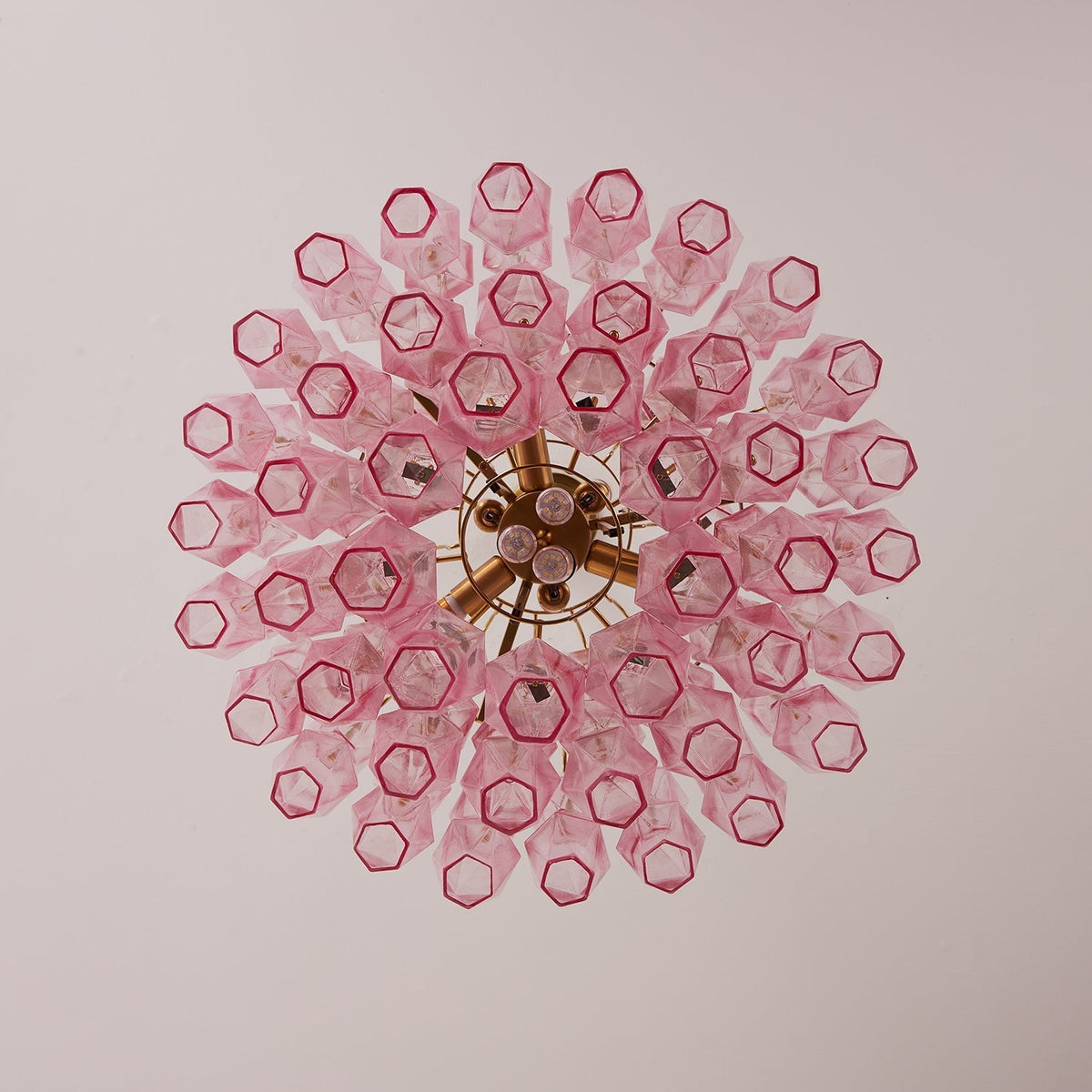 Celenine Kronleuchter Kronleuchte aus rosa Muranglas in Schichten mit Glamour-Effekt