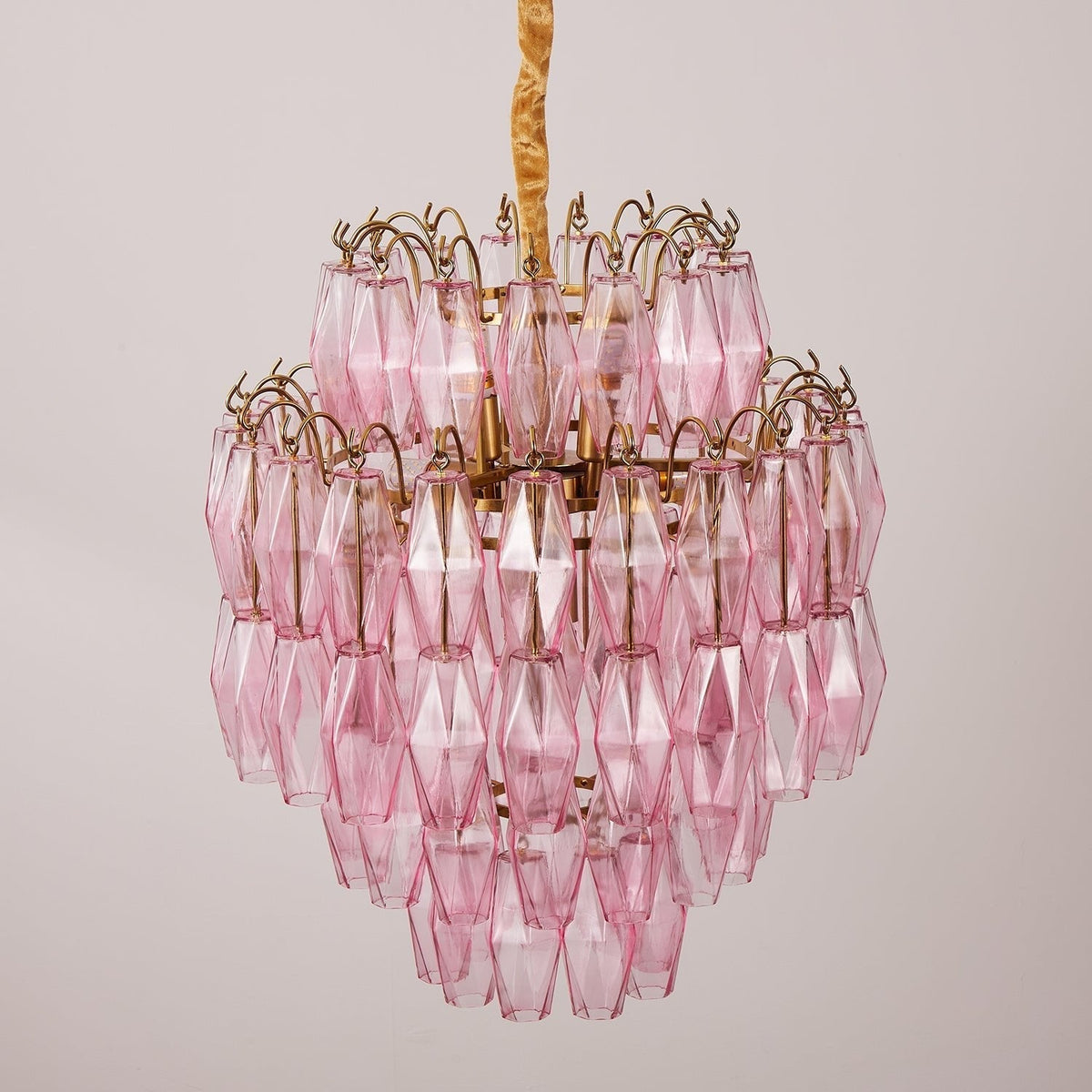 Celenine Kronleuchter Kronleuchte aus rosa Muranglas in Schichten mit Glamour-Effekt