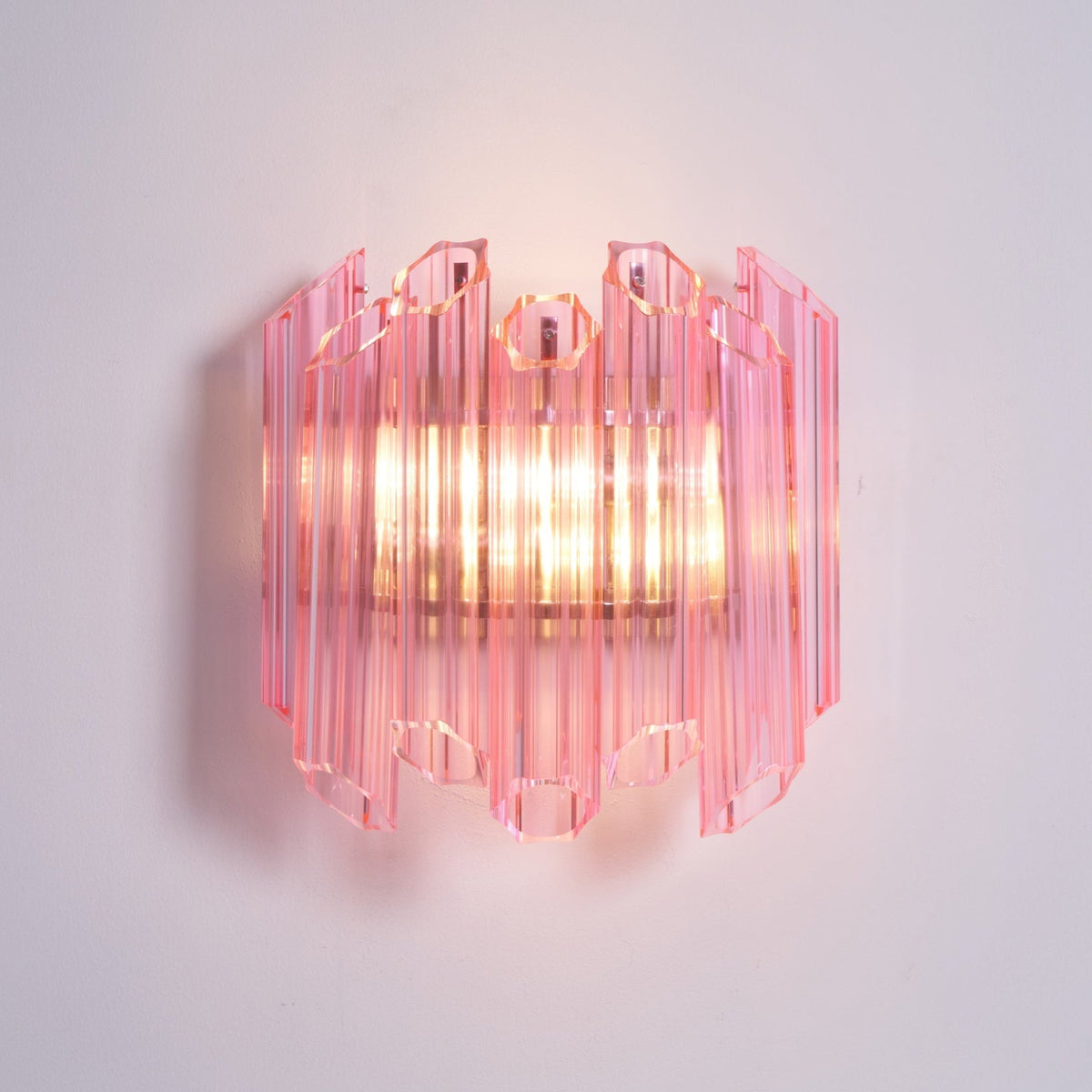 Aurora Wandleuchte Rosa Murano-Glasrohr
