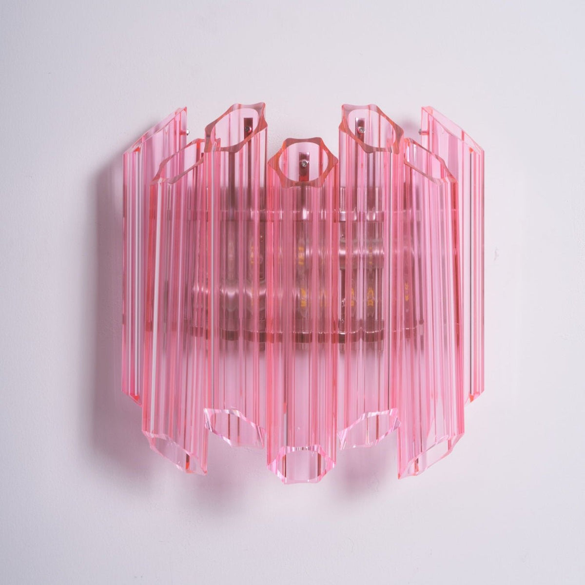 Aurora Wandleuchte Rosa Murano-Glasrohr