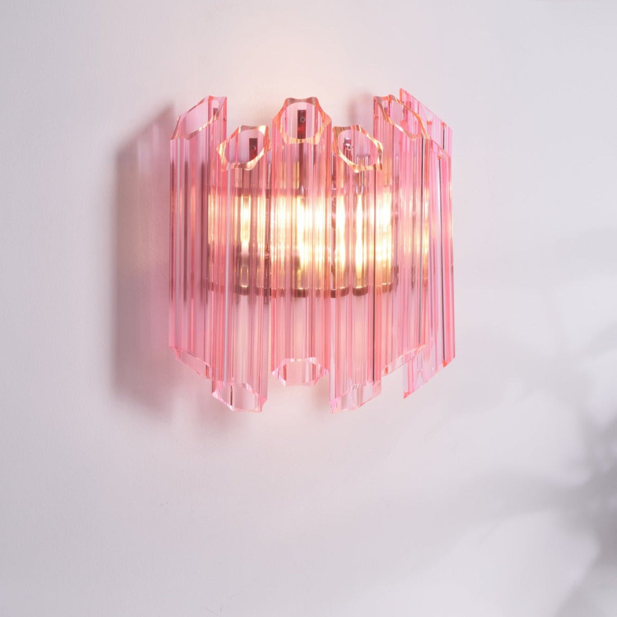 Aurora Wandleuchte Rosa Murano-Glasrohr