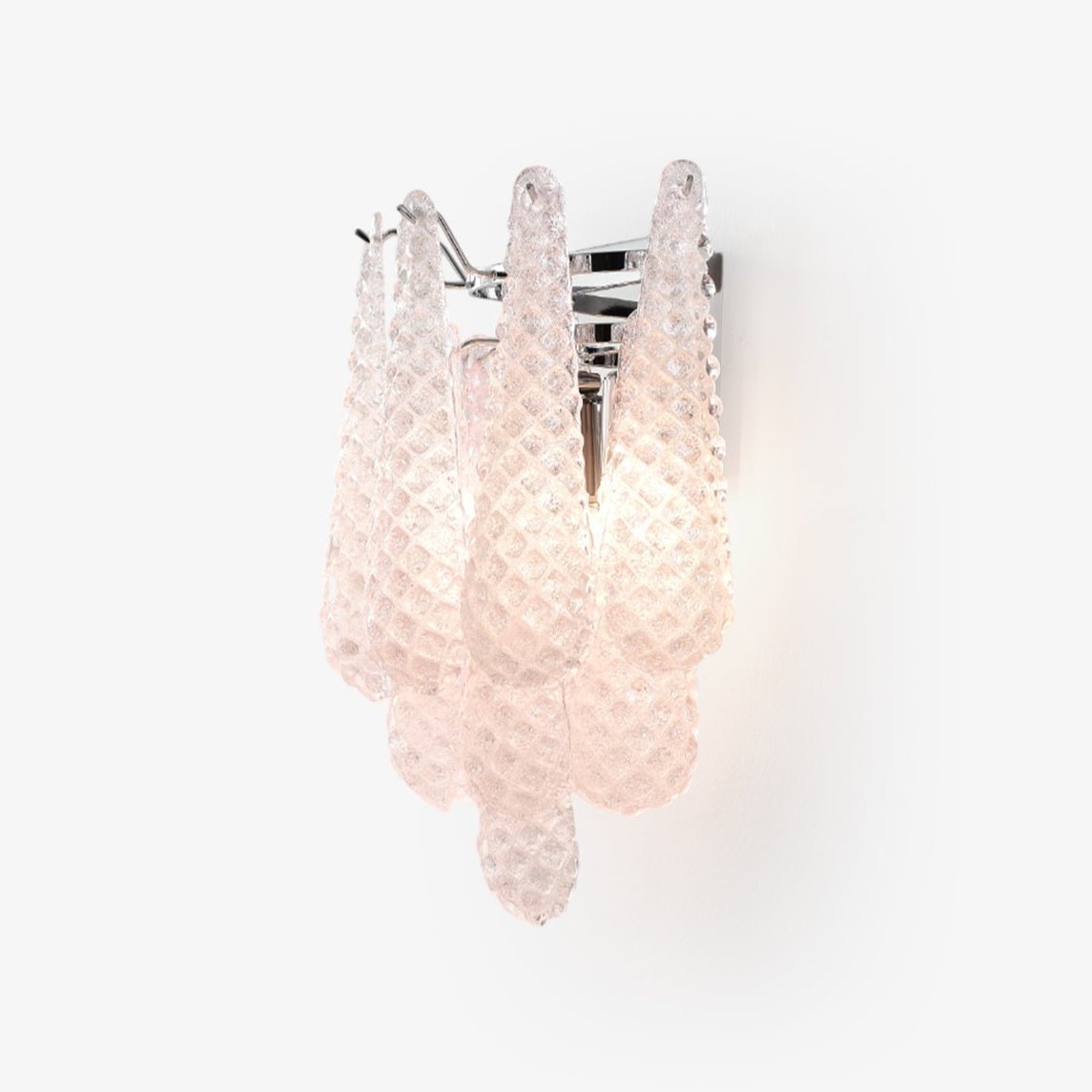 Eirelora Wandleuchte aus rosa Waffelglas im modernen Stil