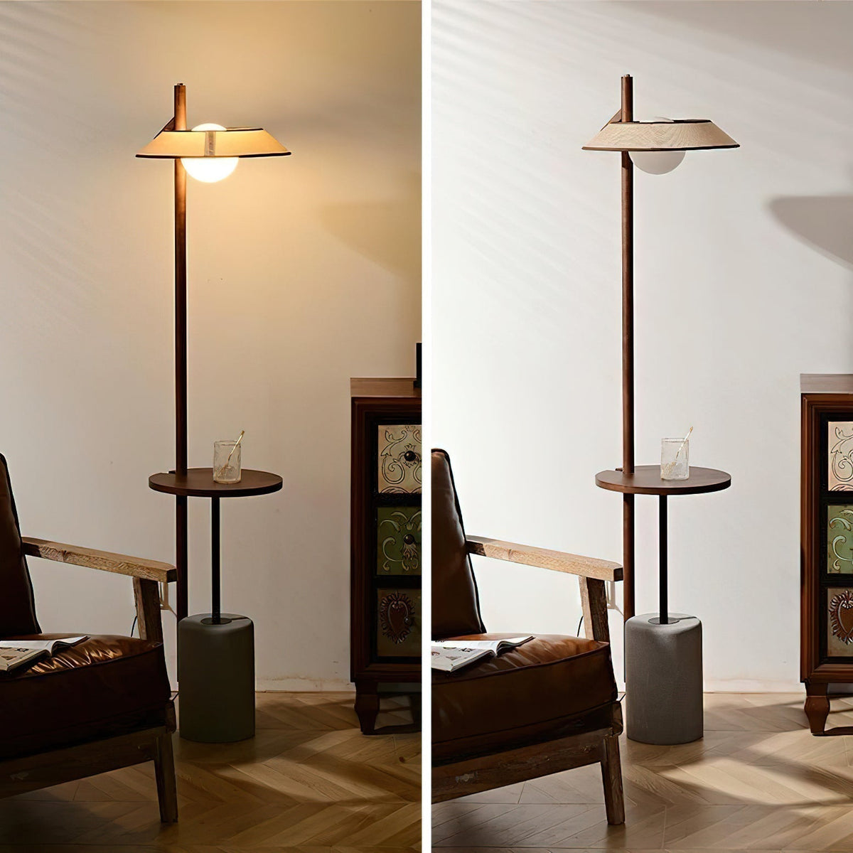 Mirz Minimalistische Stehleuchte aus Walnuss-Holz
