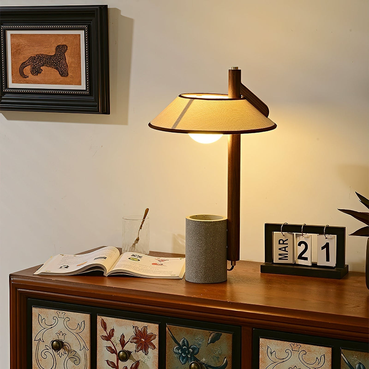 Damon Minimalistische Tischlampe aus Holz