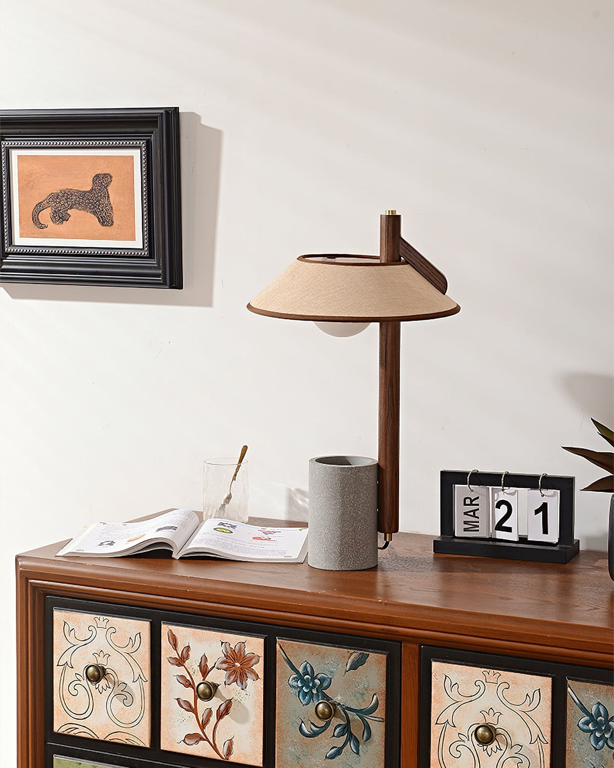 Damon Minimalistische Tischlampe aus Holz
