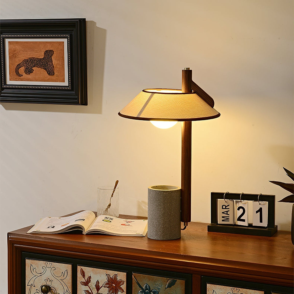 Damon Minimalistische Tischlampe aus Holz