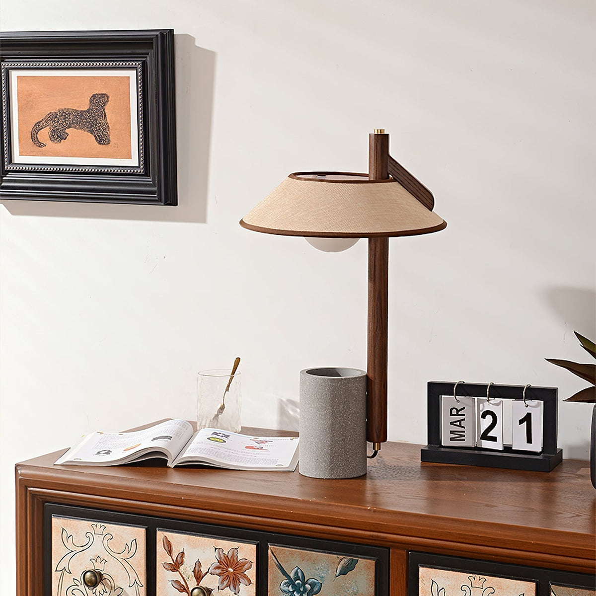 Damon Minimalistische Tischlampe aus Holz
