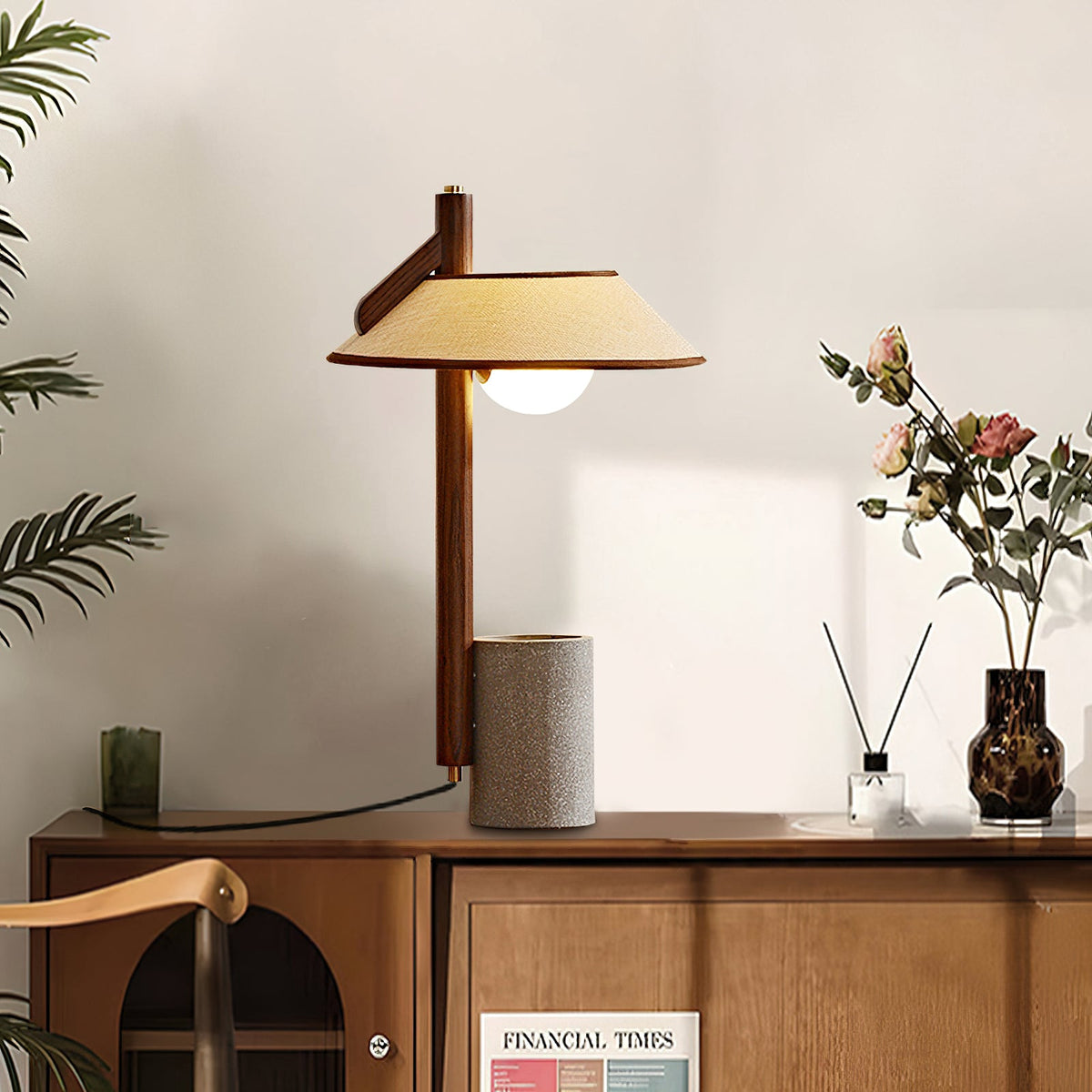 Damon Minimalistische Tischlampe aus Holz