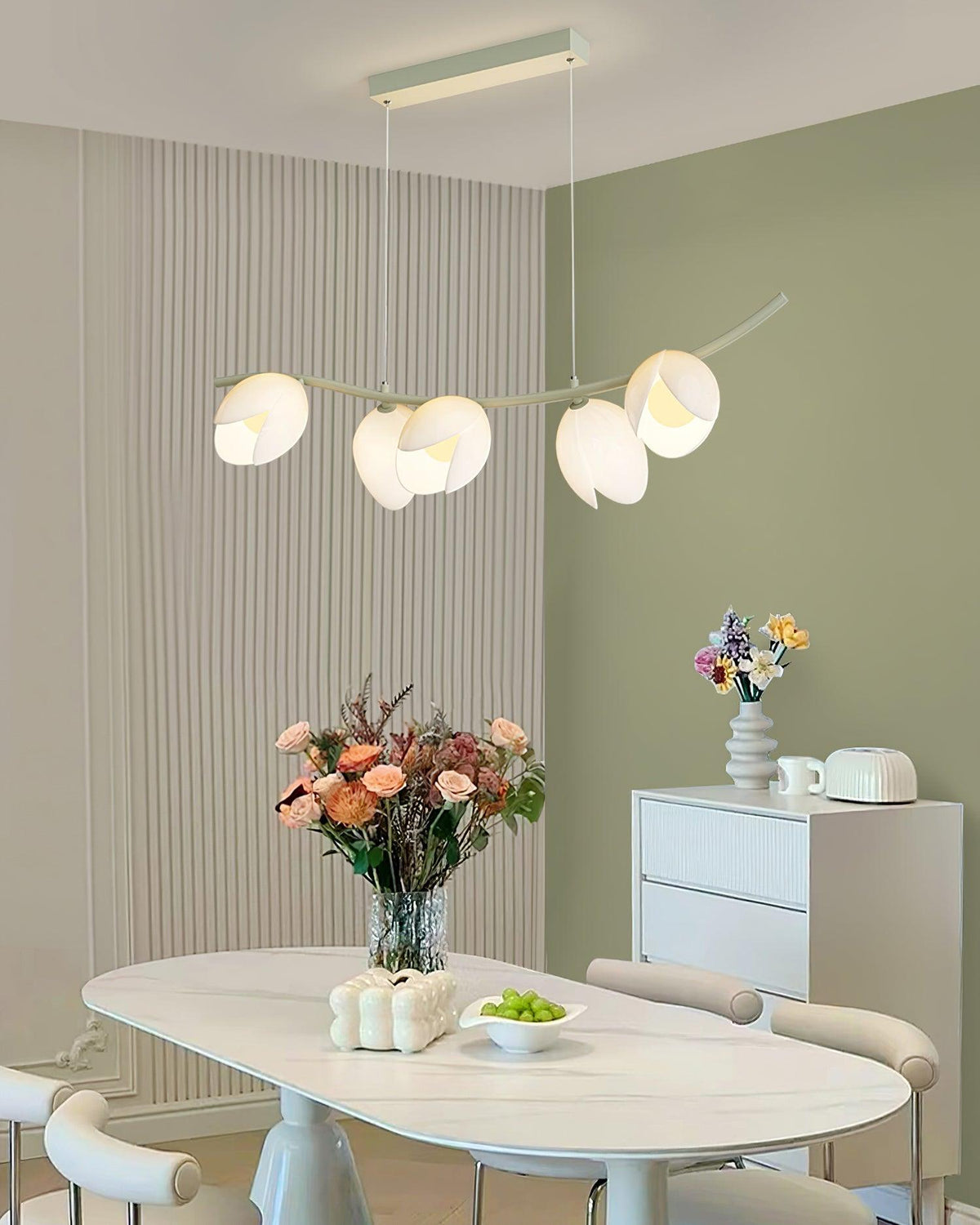 Pistachio Elegance zeitgenössische Kunst-Pendelleuchte
