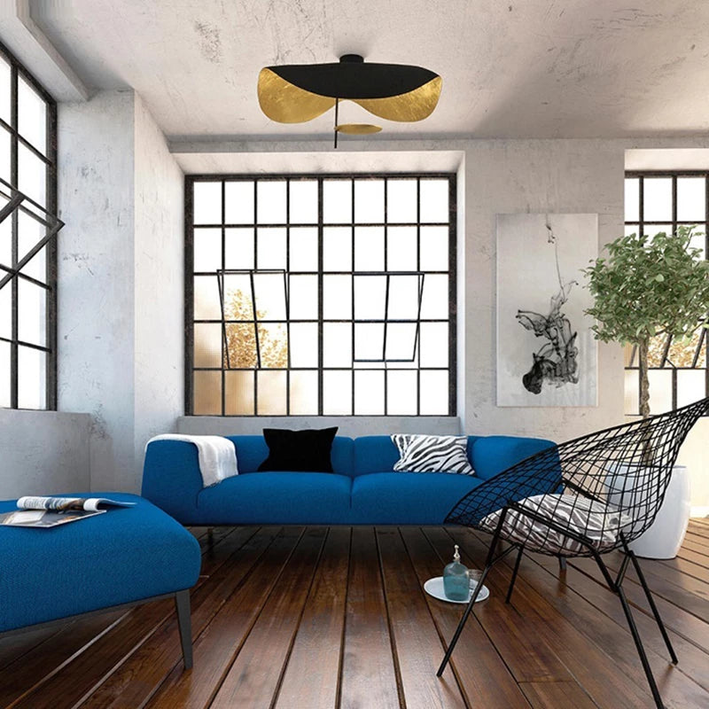 Arisha Design LED Pendelleuchte/Denkenleuchte Gold/Schwarz Wohnzimmer