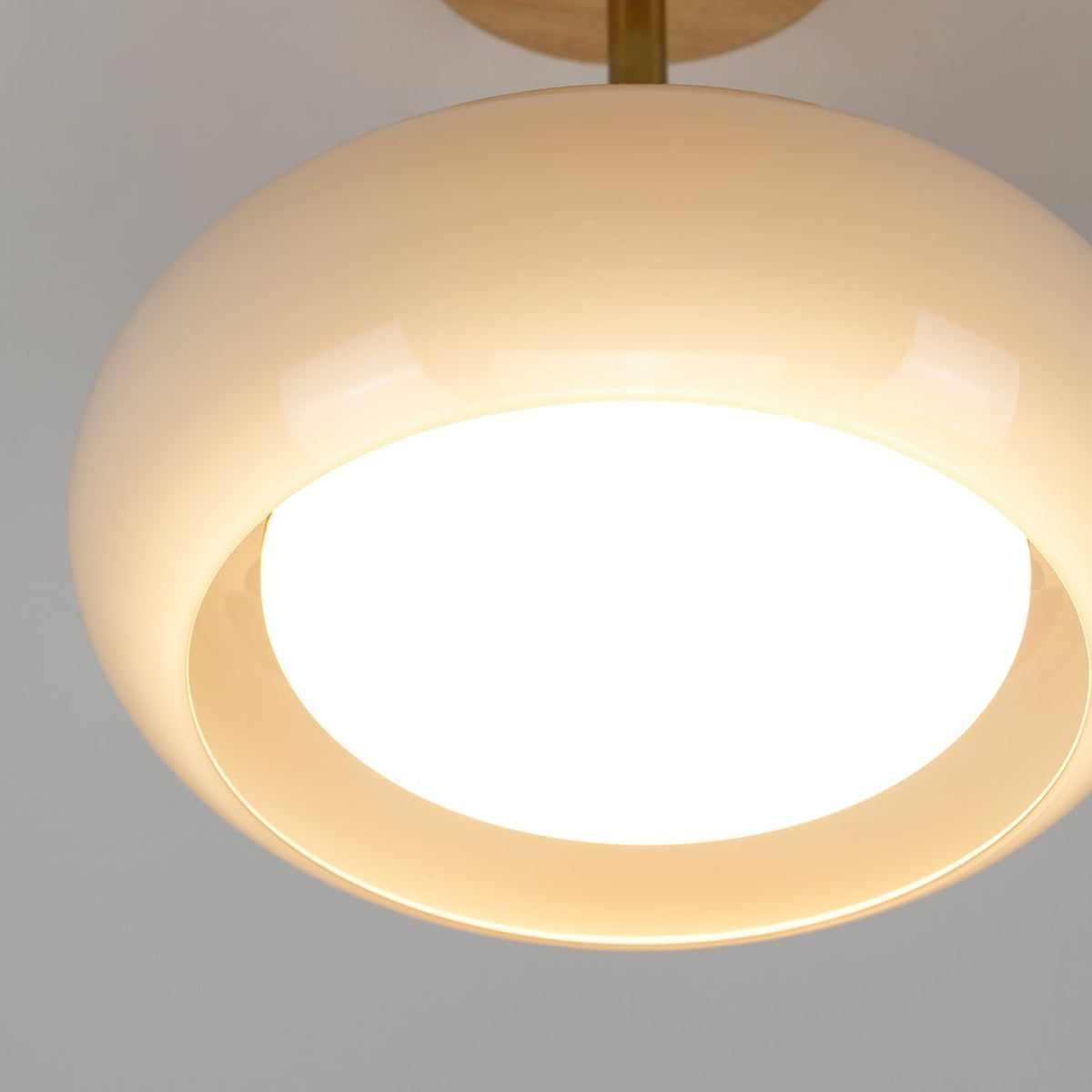 Aldaline Deckenleuchte aus Glas und Holz mit Lampenschirm
