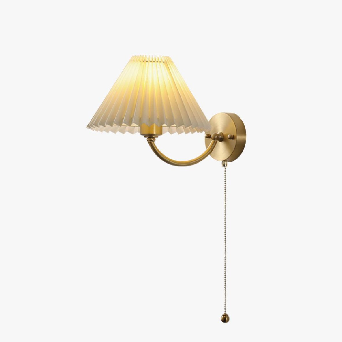 Dovrin Elegance gefaltete Messing-Stoff-Wandleuchte
