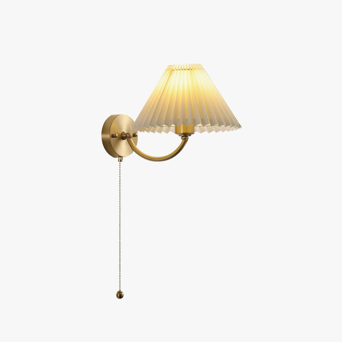 Dovrin Elegance gefaltete Messing-Stoff-Wandleuchte