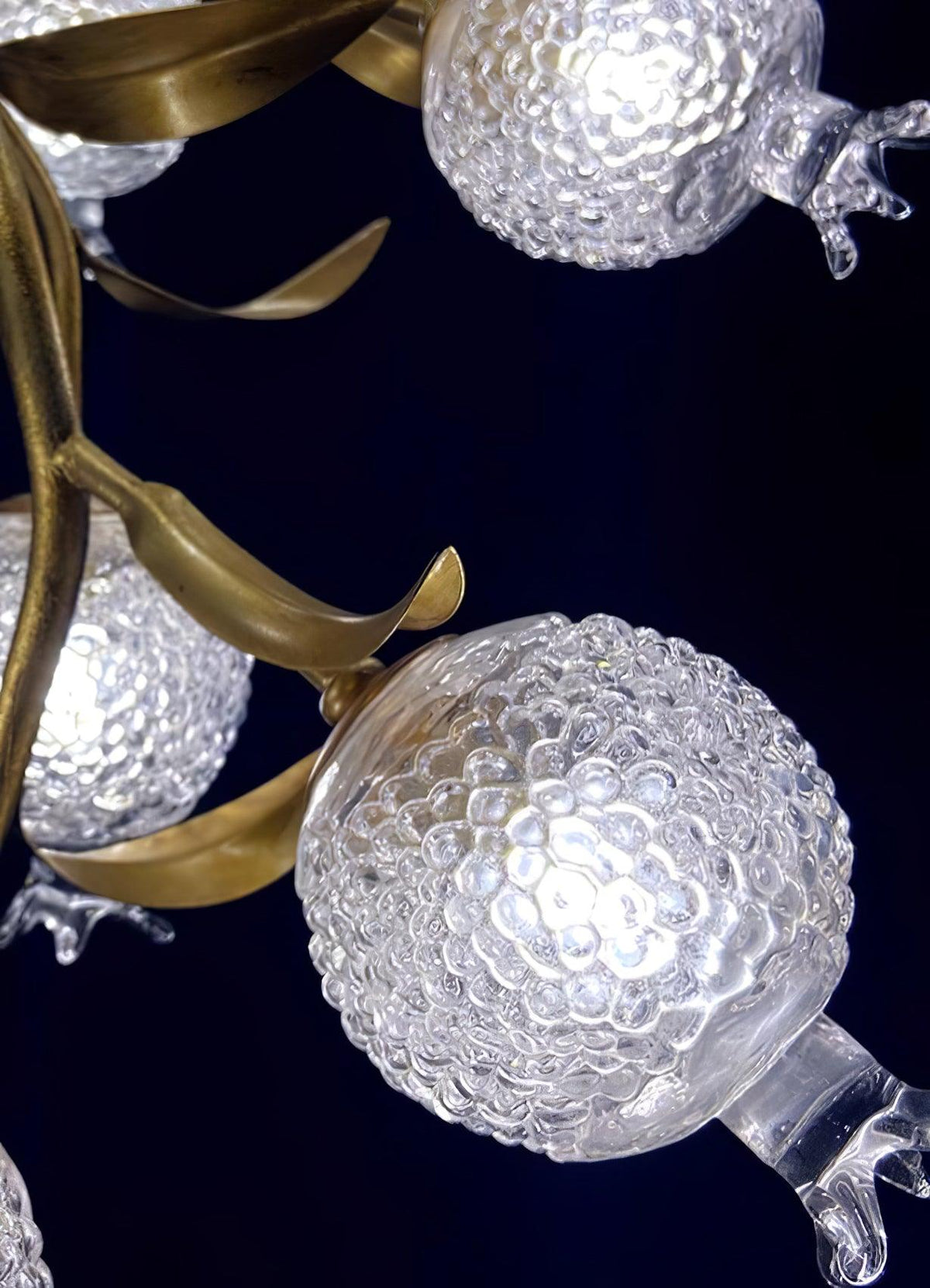 Bexlyn Elegance Granatapfel-Messing-Glas-Deckenleuchte