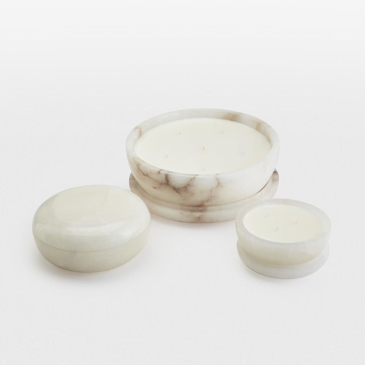 Pomelo Tass Marmor Candlestick Ornaments in Kieselsteinform