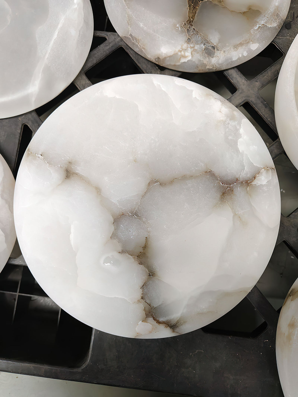 Pomelo Tass Marmor Candlestick Ornaments in Kieselsteinform