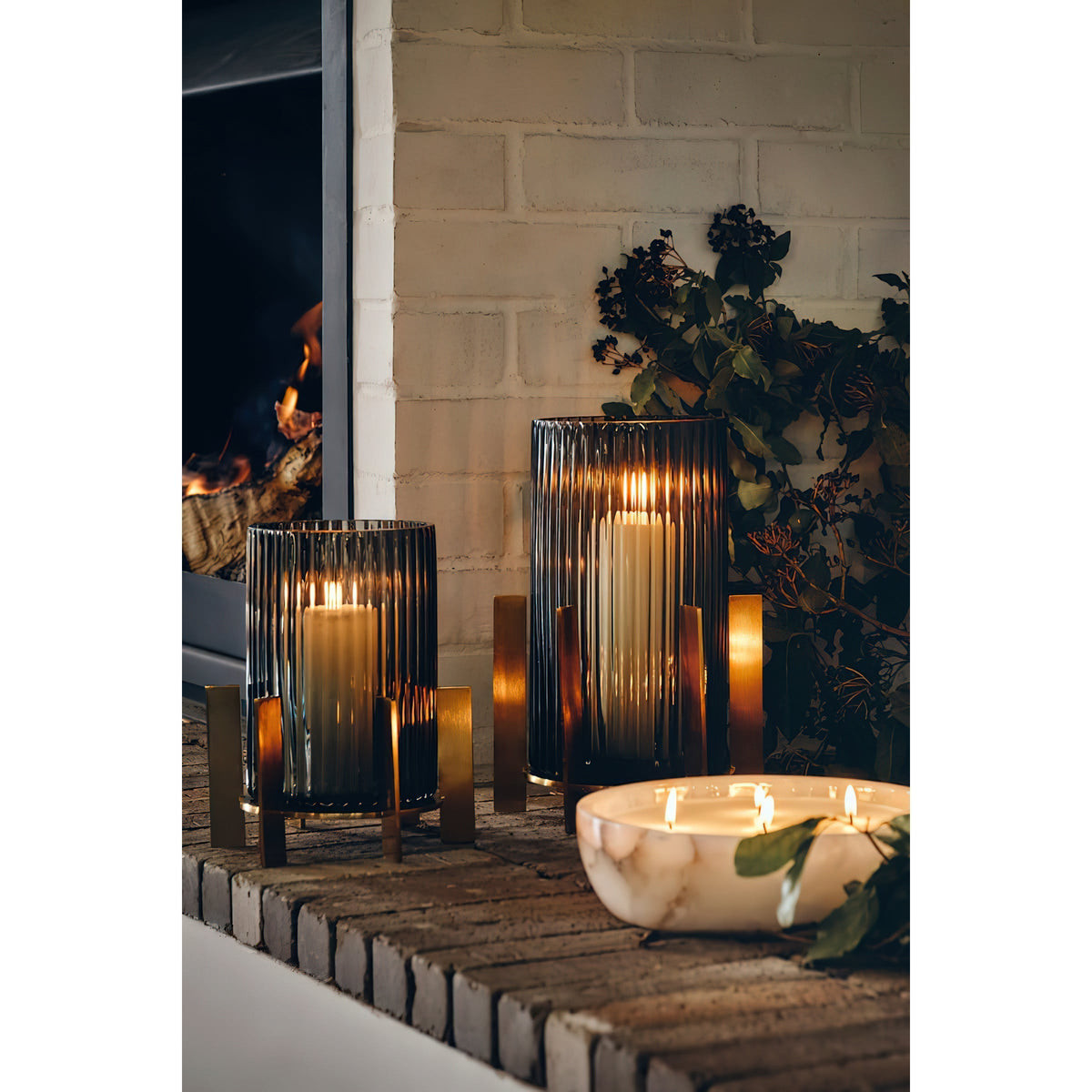 Pomelo Tass Marmor Candlestick Ornaments in Kieselsteinform
