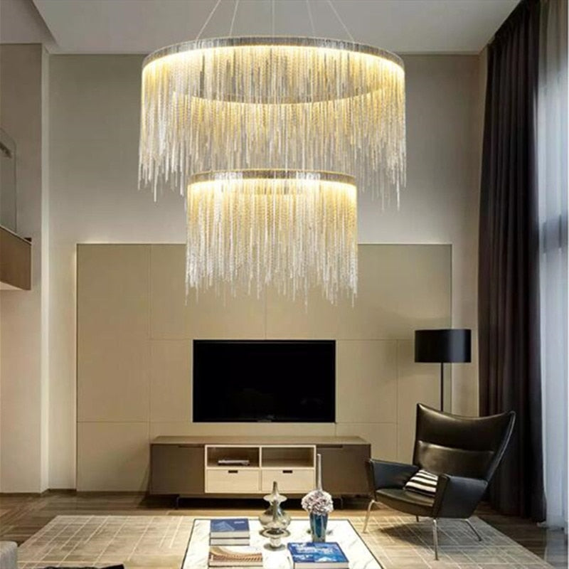 Kristy Nordisch Kronleuchter Silber/Rosegold Schlaf/Wohnzimmer