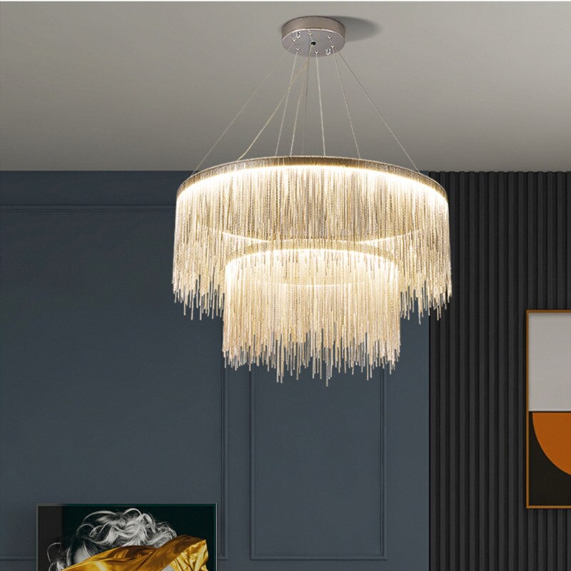 Kristy Nordisch Kronleuchter Silber/Rosegold Schlaf/Wohnzimmer