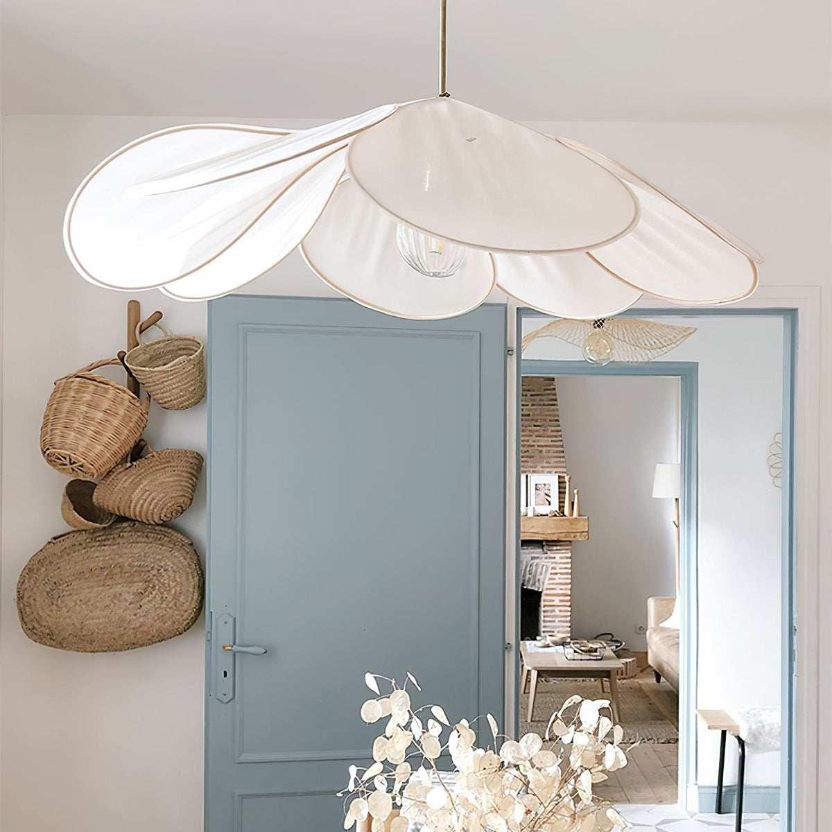 Dax Pendelleuchte aus Stoff im nature-inspirierten Design