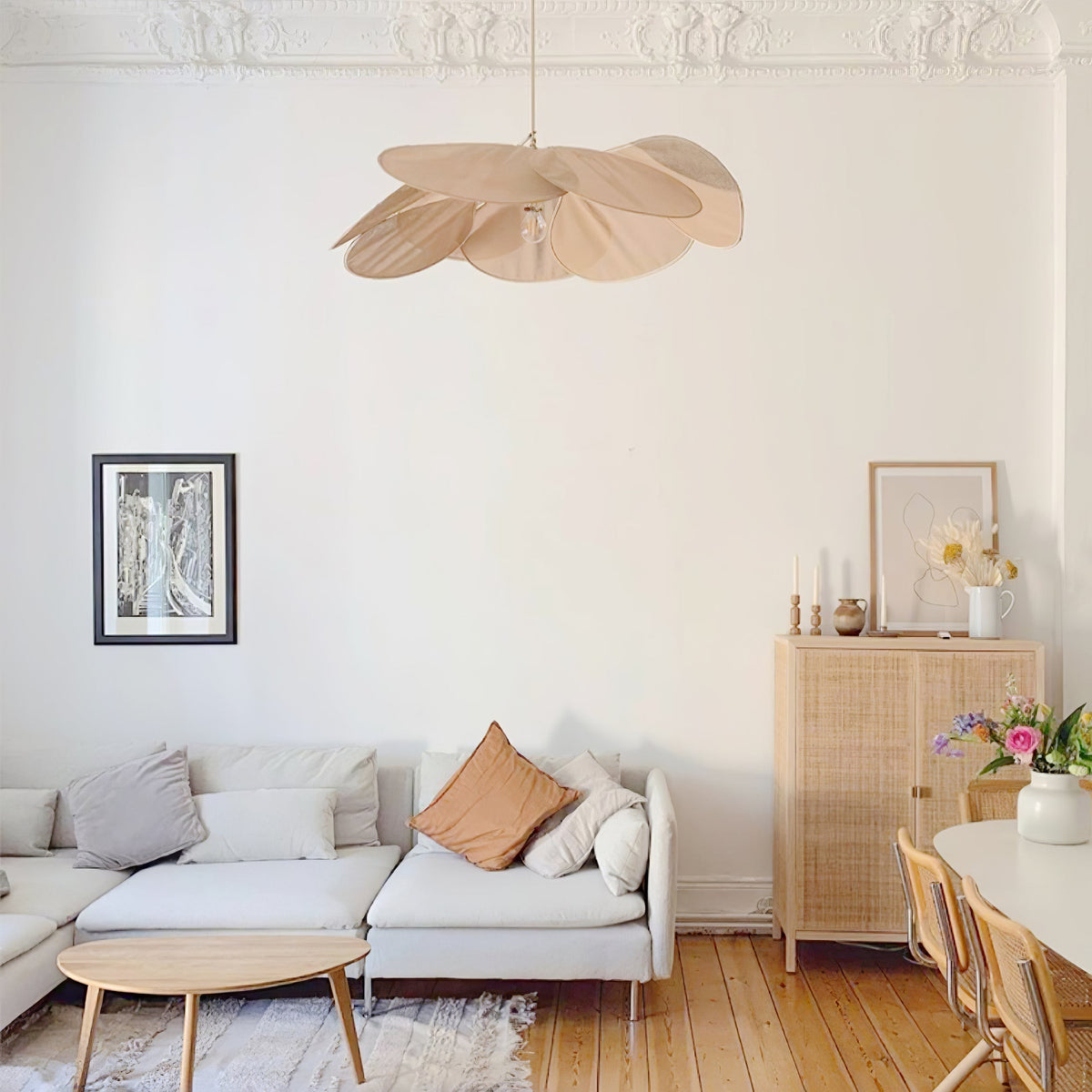 Dax Pendelleuchte aus Stoff im nature-inspirierten Design