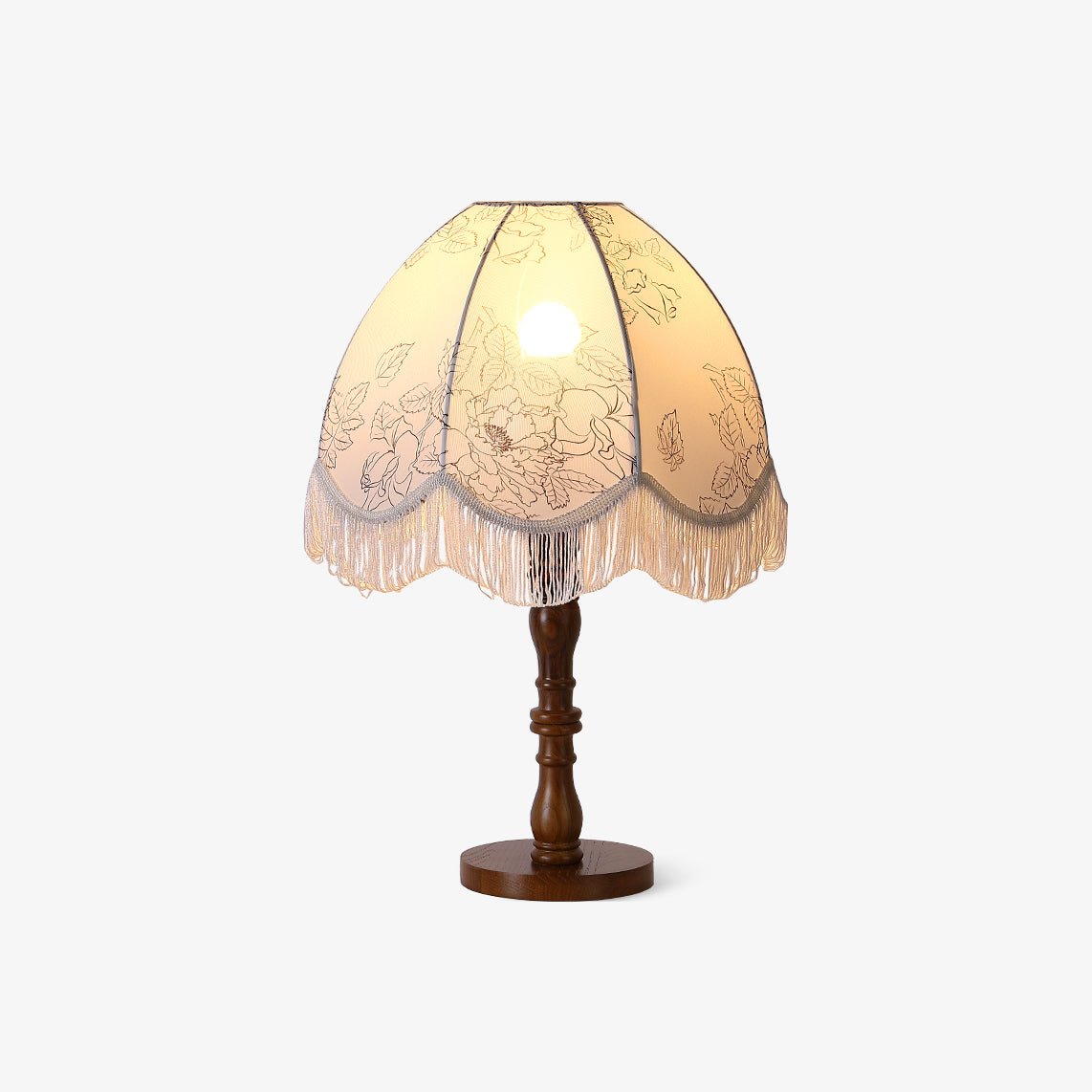 Orlyn Tischleuchte aus Holz und Stoff in eleganter Ausführung